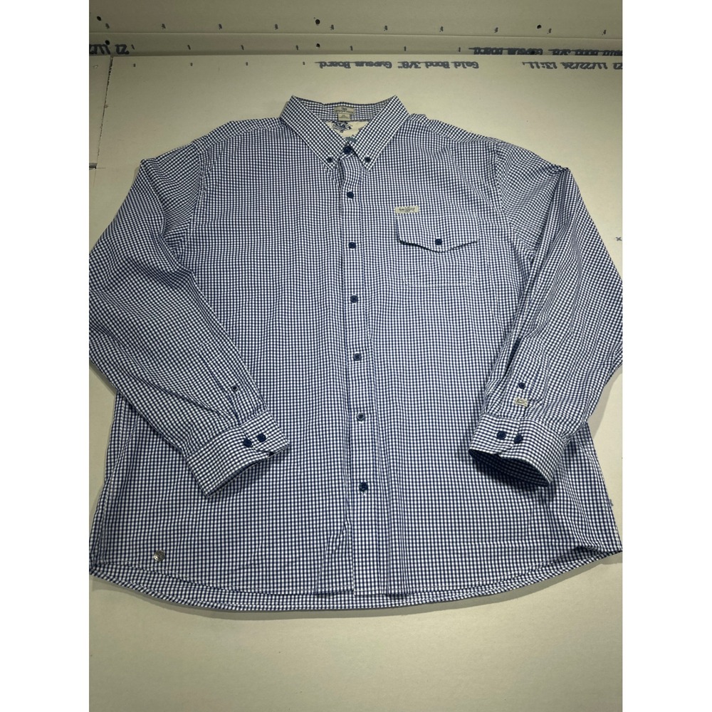 Disney Twenty Eight & Main Mens XL Blue Gingham Button Down Shirt Long Sleeve